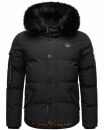 Stone Harbour Halvaar Herren Winterjacke B734 Schwarz - Kunstfell Schwarz Größe S - Gr. S