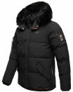 Stone Harbour Halvaar Herren Winterjacke B734 Schwarz - Kunstfell Schwarz Größe S - Gr. S