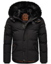 Stone Harbour Halvaar Herren Winterjacke B734 Schwarz - Kunstfell Schwarz Größe M - Gr. M