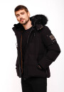 Stone Harbour Halvaar Herren Winterjacke B734 Schwarz - Kunstfell Schwarz Größe M - Gr. M