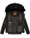 Stone Harbour Halvaar Herren Winterjacke B734 Schwarz - Kunstfell Schwarz Größe L - Gr. L