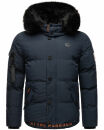 Stone Harbour Halvaar Herren Winterjacke B734 Navy - Kunstfell Schwarz Größe L - Gr. L