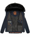 Stone Harbour Halvaar Herren Winterjacke B734 Navy - Kunstfell Schwarz Größe L - Gr. L