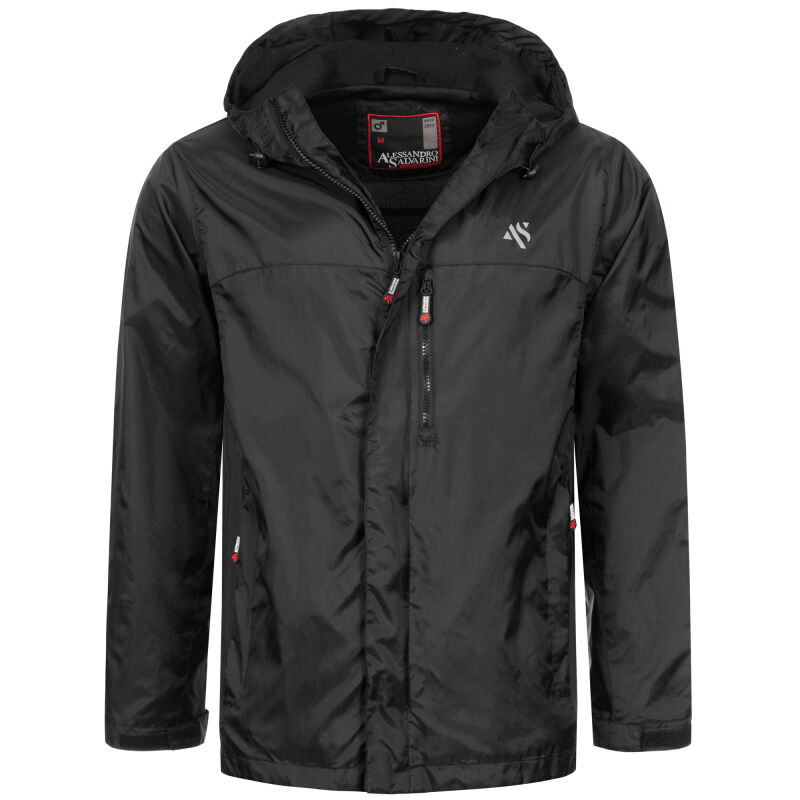 Alessandro Salvarini Herren Regenjacke AS323 Schwarz Größe M - Gr. M