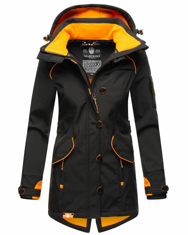 Marikoo Soulinaa Damen Softshell Jacke B921 Schwarz Größe XXL - Gr. 44