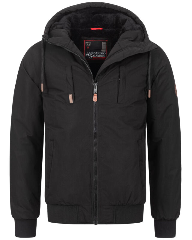 Alessandro Salvarini Herren Winter Jacke Schwarz O320 Größe L - Gr. L