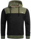 Alessandro Salvarini Herren Hoodie O-315 Schwarz-Olive