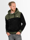 Alessandro Salvarini Herren Hoodie O-315 Schwarz-Olive