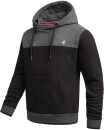 Alessandro Salvarini Herren Hoodie O-315 Dunkelgrau - Schwarz Größe S - Gr. S