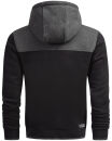 Alessandro Salvarini Herren Hoodie Schwarz-D.Grau O-312 Größe S - Gr. S