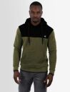 Alessandro Salvarini Herren Hoodie Olive-Schwarz O-312