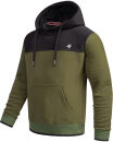 Alessandro Salvarini Herren Hoodie Olive-Schwarz O-312 Größe S - Gr. S