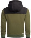 Alessandro Salvarini Herren Hoodie Olive-Schwarz O-312 Größe S - Gr. S