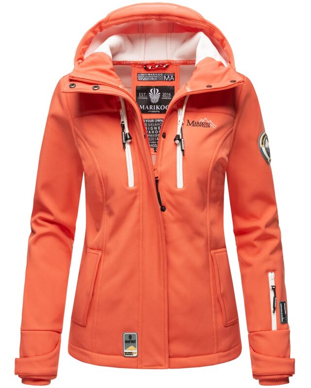 Marikoo Kleinezicke Damen Outdoor  Softshell Jacke Übergangsjacke B864 Coral Größe XXXL - Gr. 46