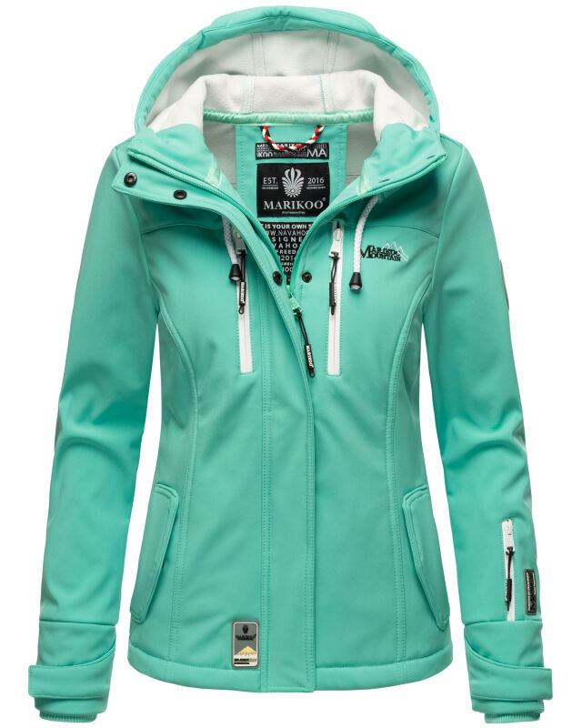 Marikoo Kleinezicke Damen Outdoor  Softshell Jacke Übergangsjacke B864 Aqua Green Größe L - Gr. 40