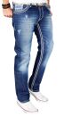 Alessandro Salvarini Herren Jeans Hose Dicke Naht