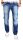 Alessandro Salvarini Herren Jeans Hose Dicke Naht Blau-W36-L30