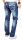 Alessandro Salvarini Herren Jeans Hose Dicke Naht Blau-W36-L30