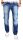 Alessandro Salvarini Herren Jeans Hose Dicke Naht Blau-W40-L36