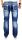 Alessandro Salvarini Herren Jeans Hose Dicke Naht Blau-W40-L36