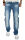 Alessandro Salvarini Herren Jeans Hose Dicke Naht Blau-W42-L36