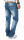 Alessandro Salvarini Herren Jeans Hose Dicke Naht Blau-W42-L36