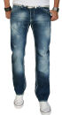 Alessandro Salvarini Herren Jeans Hose Dicke Naht Denim