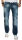 Alessandro Salvarini Herren Jeans Hose Dicke Naht Denim-W32-L32