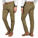 Alessandro Salvarini Herren Designer Chino Stoff Hose Chinohose Regular Fit Olive NEU O095 W30 L34