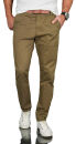 Alessandro Salvarini Herren Designer Chino Stoff Hose Chinohose Regular Fit Olive NEU O095 W30 L34