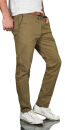 Alessandro Salvarini Herren Designer Chino Stoff Hose Chinohose Regular Fit Olive NEU O095 W30 L34