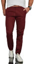 Alessandro Salvarini Herren Designer Chino Stoff Hose Chinohose Regular Fit Bordeaux NEU O095