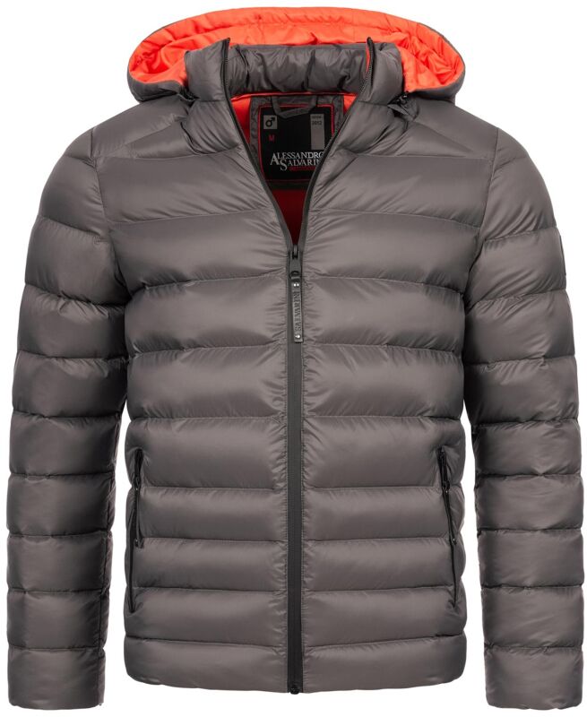 Alessandro Salvarini Herren Herren Steppjacke O-283 - DunkelGrau-Gr.S