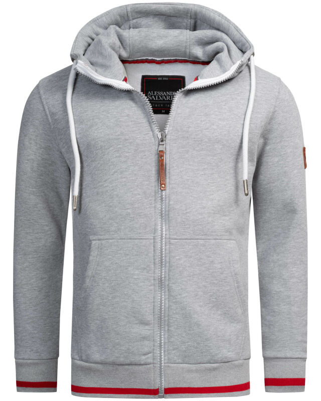 Alessandro Salvarini Herren Hoodie O-310 Hellgrau Größe M - Gr. M