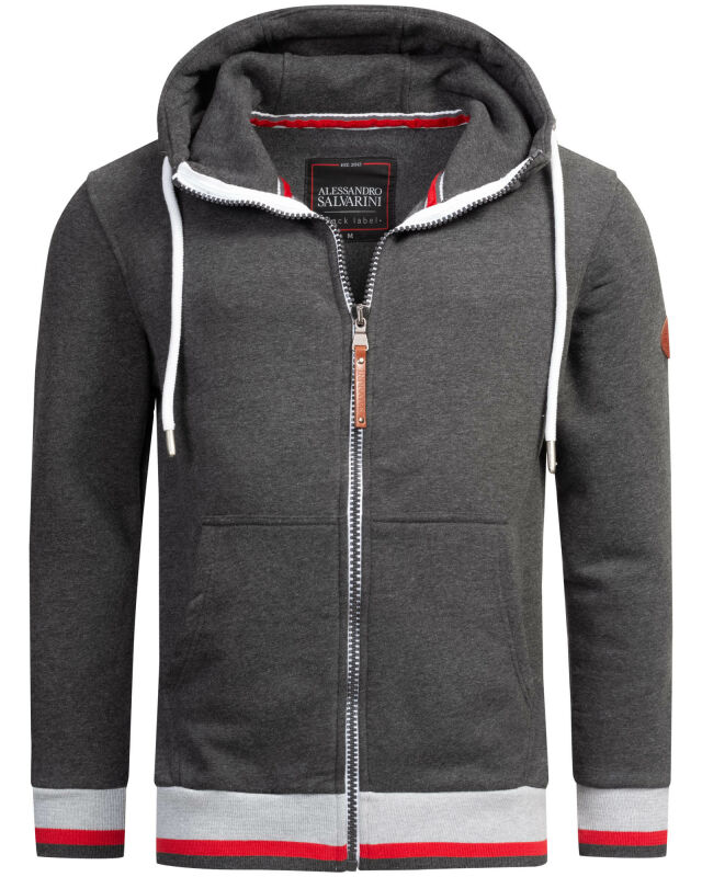Alessandro Salvarini Herren Hoodie O-310 Dunkelgrau Größe S - Gr. S
