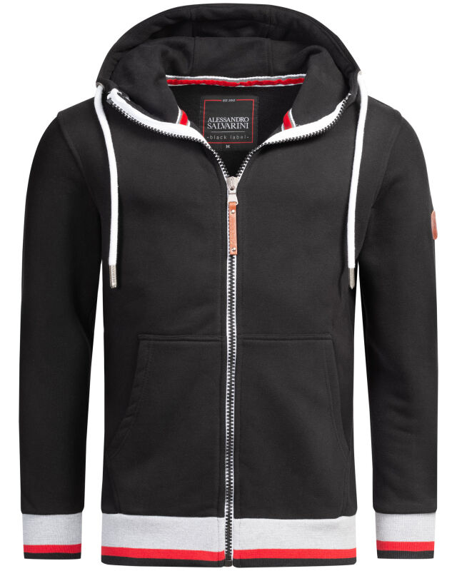 Alessandro Salvarini Herren Hoodie O-310 Schwarz Größe S - Gr. S