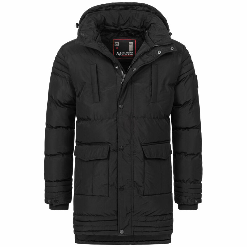 Alessandro Salvarini Herren Winterjacke O285 Schwarz Größe M - Gr. M