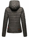 Marikoo Samtpfote leichte Damen Steppjacke B600 Anthrazit Größe M - Gr. 38