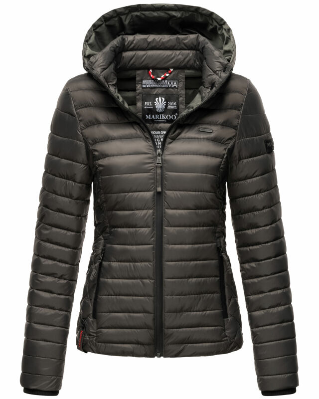Marikoo Samtpfote leichte Damen Steppjacke B600 Anthrazit Größe L - Gr. 40