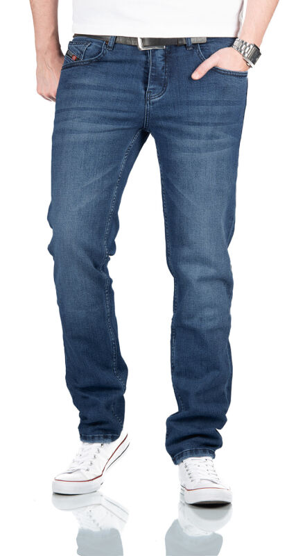 Alessandro Salvarini Designer Herren Jeans Hose Basic Jeanshose O350 W33 L30 in