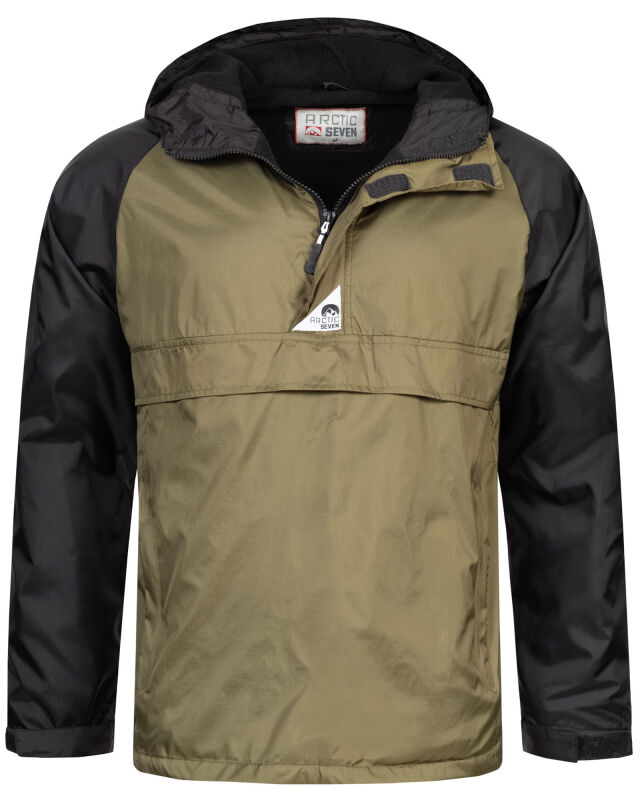 Arctic Seven Herren Regenjacke Windbreaker O-324 - Olive-Schwarz-Gr.XL