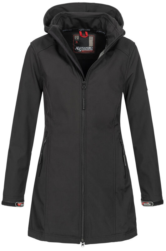 Alessandro Salvarini Damen Softshelljacke Wasserabweisend O-131 - Schwarz-Gr.XS