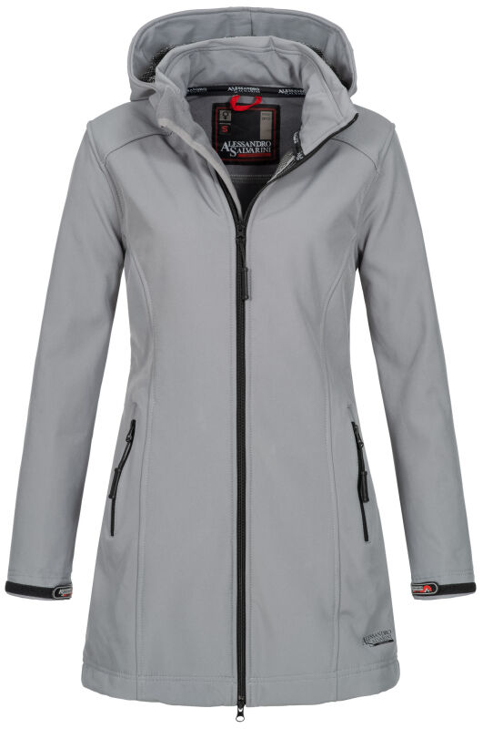 Alessandro Salvarini Damen Softshelljacke Wasserabweisend O-131 - Hellgrau-Gr.M