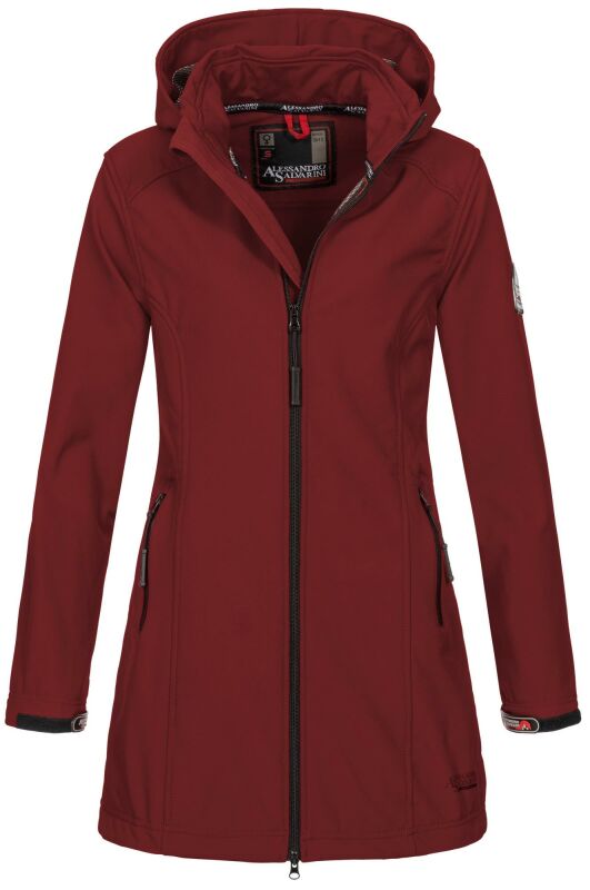 Alessandro Salvarini Damen Softshelljacke Wasserabweisend O-131 - Bordeaux-Gr.L