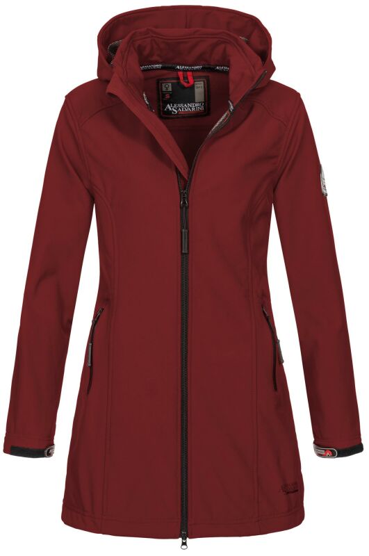 Alessandro Salvarini Damen Softshelljacke Wasserabweisend O-131 - Bordeaux-Gr.XL