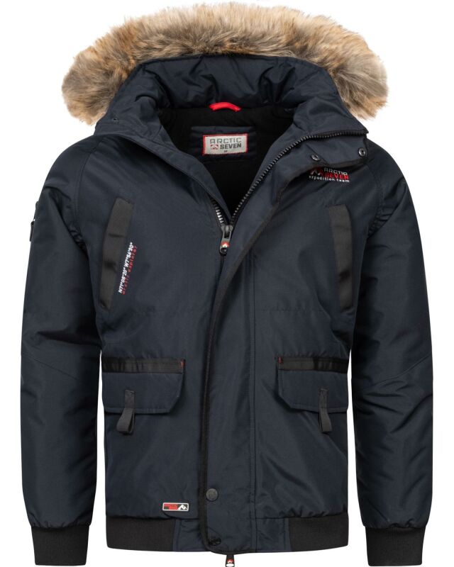 Arctic Seven Herren Winterjacke Fellkragen O288 - Navy-Gr.XL