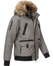 Arctic Seven Herren Winterjacke Fellkragen O288 - Grau-Gr.M