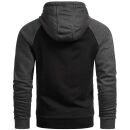 Alessandro Salvarini Herren Kapuzenpullover O-297 - Schwarz-Dunkelgrau-Gr.S