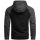 Alessandro Salvarini Herren Kapuzenpullover O-297 - Schwarz-Dunkelgrau-Gr.2XL