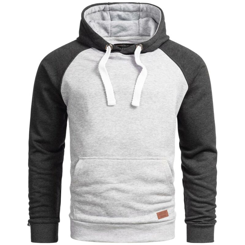 Alessandro Salvarini Herren Kapuzenpullover O-297 - Hellgrau-DGrau-Gr.L